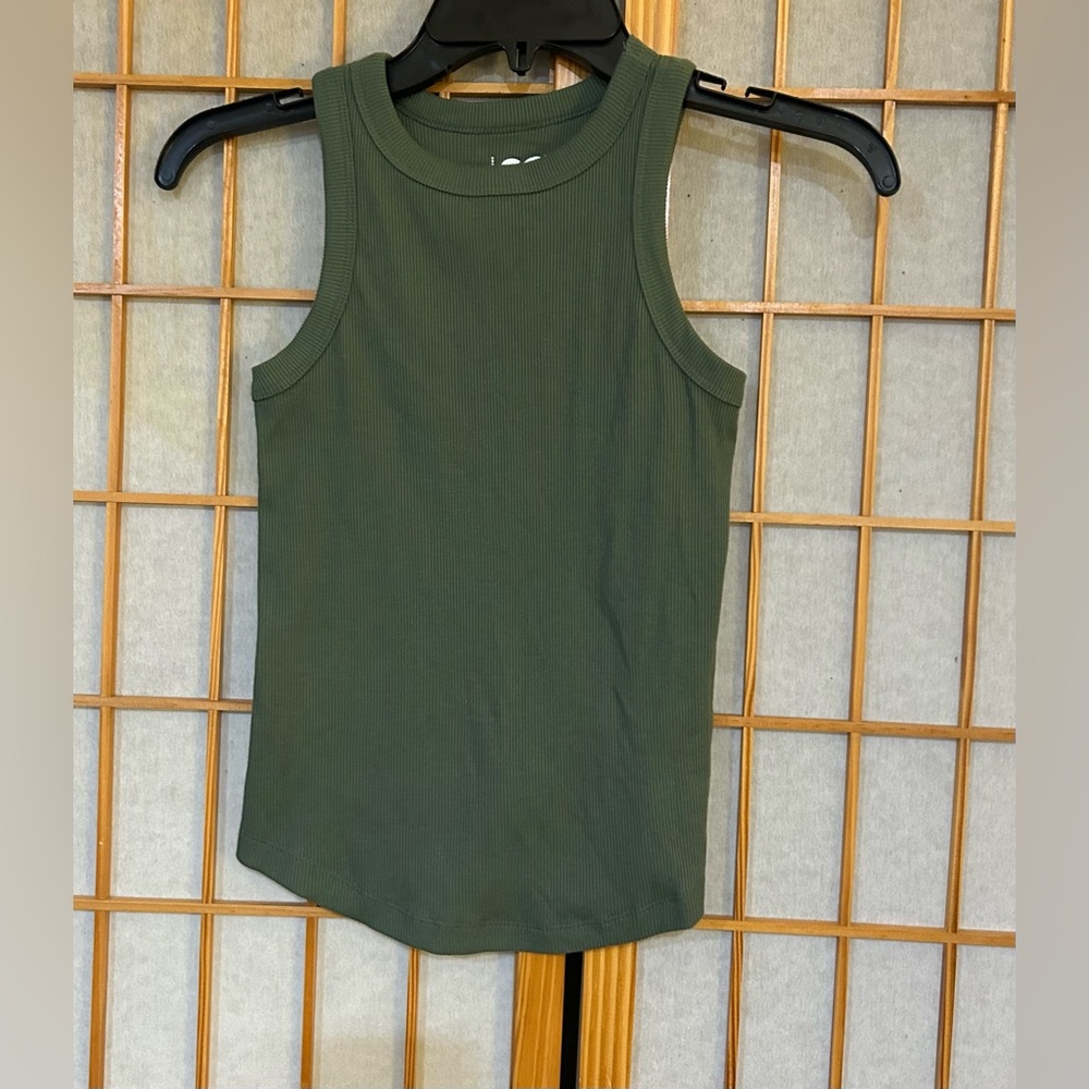 SO Ribbed Cropped Tanktop Green XS NWOT